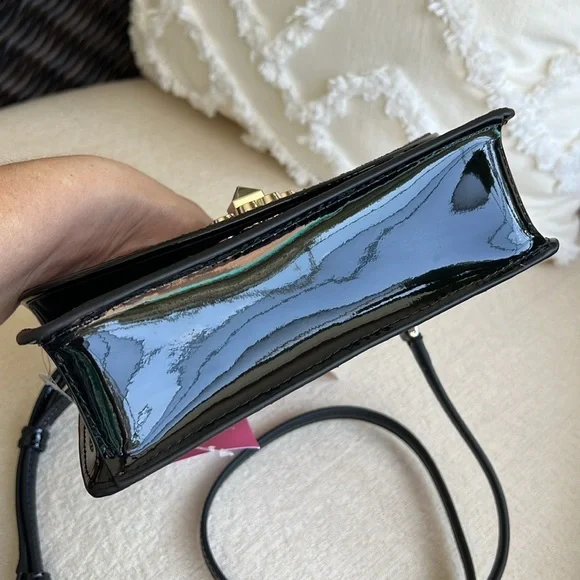 KATE SPADE Odette GLITTER MINI top handle crossbody bag blkcherry - Picture 14 of 17